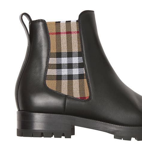 burberry buffalo leather chelsea boots|burberry chelsea check boots.